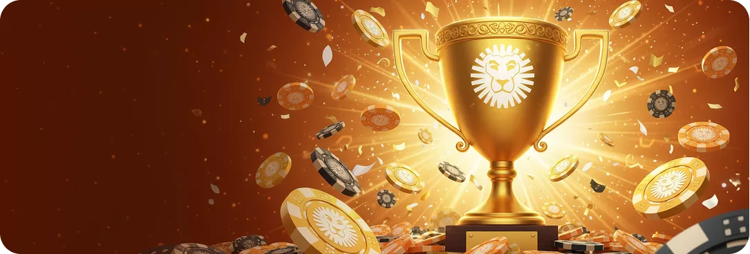 LeoVegas | Iconic lion logo on a bright orange background